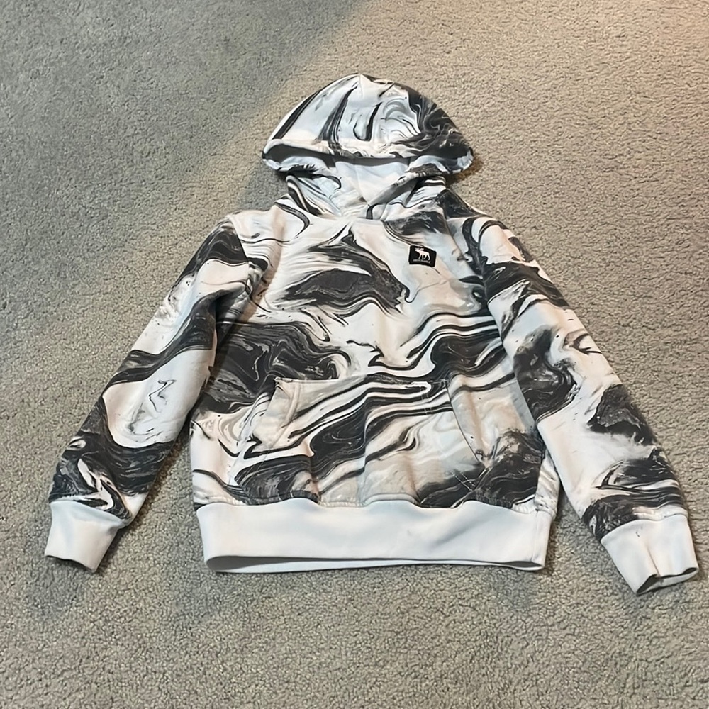 Abercrombie Kids Marble Black and White Hoodie Size 7 / 8